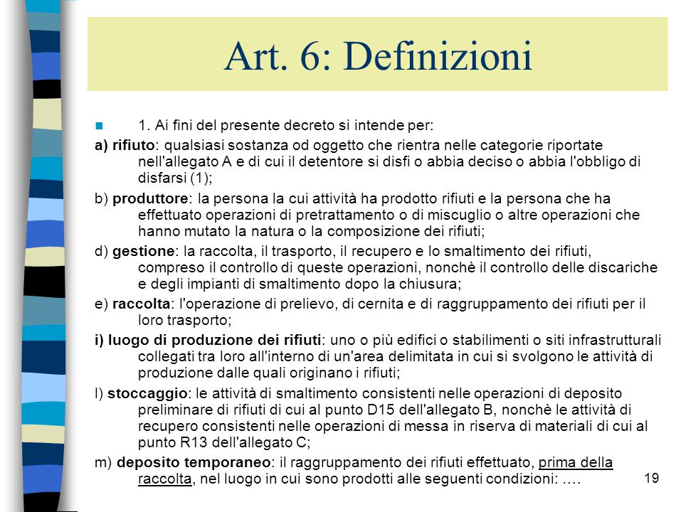 La gestione dei rifiuti nel rispetto dell ambiente ppt scaricare